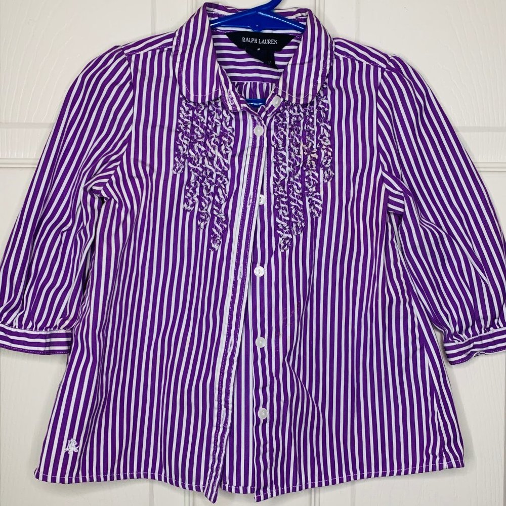 Ralph Lauren Purple Striped Button Down Shirt